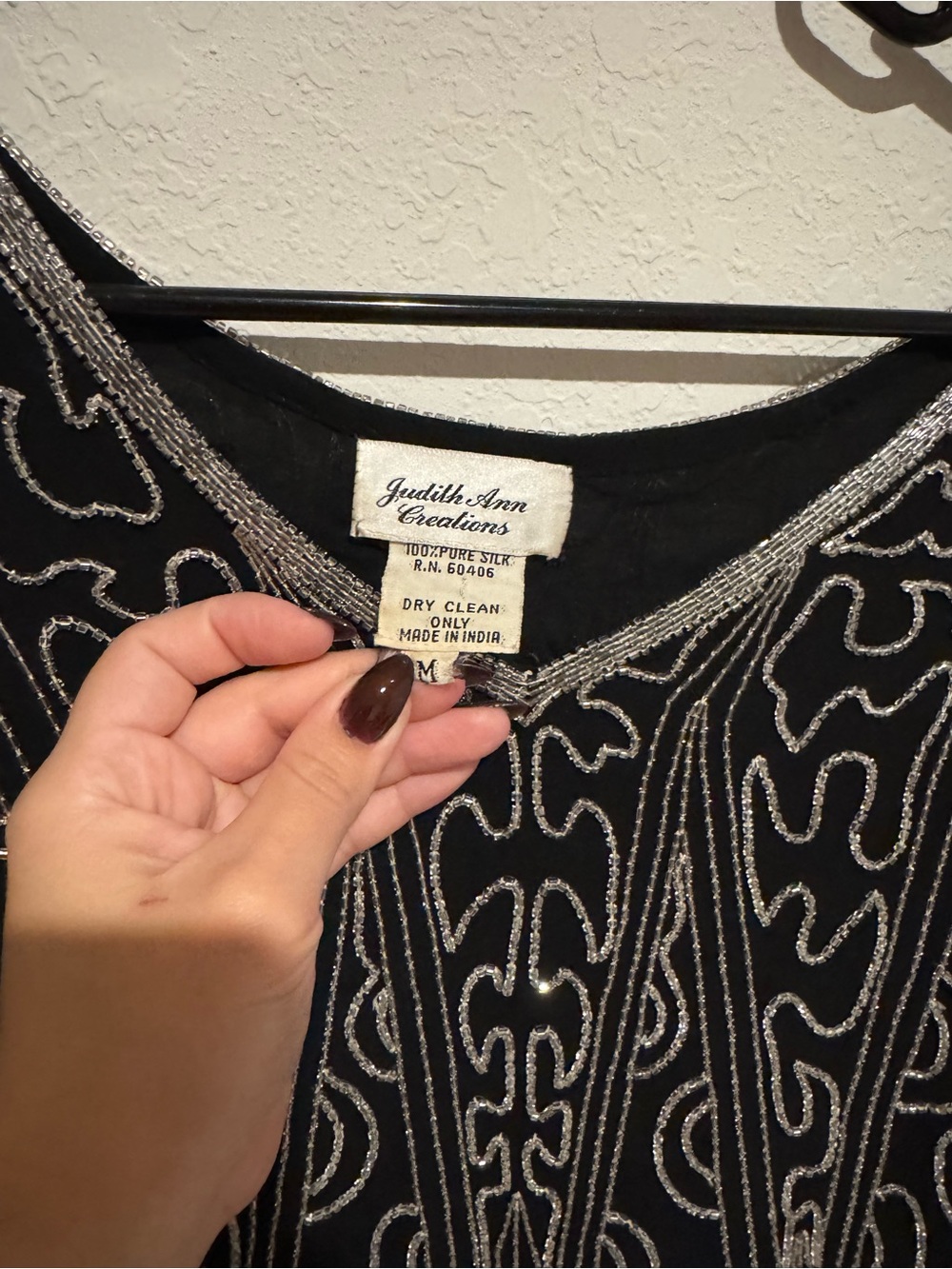 Embellished Black Beaded Evening Blouse - Picture 2 of 3